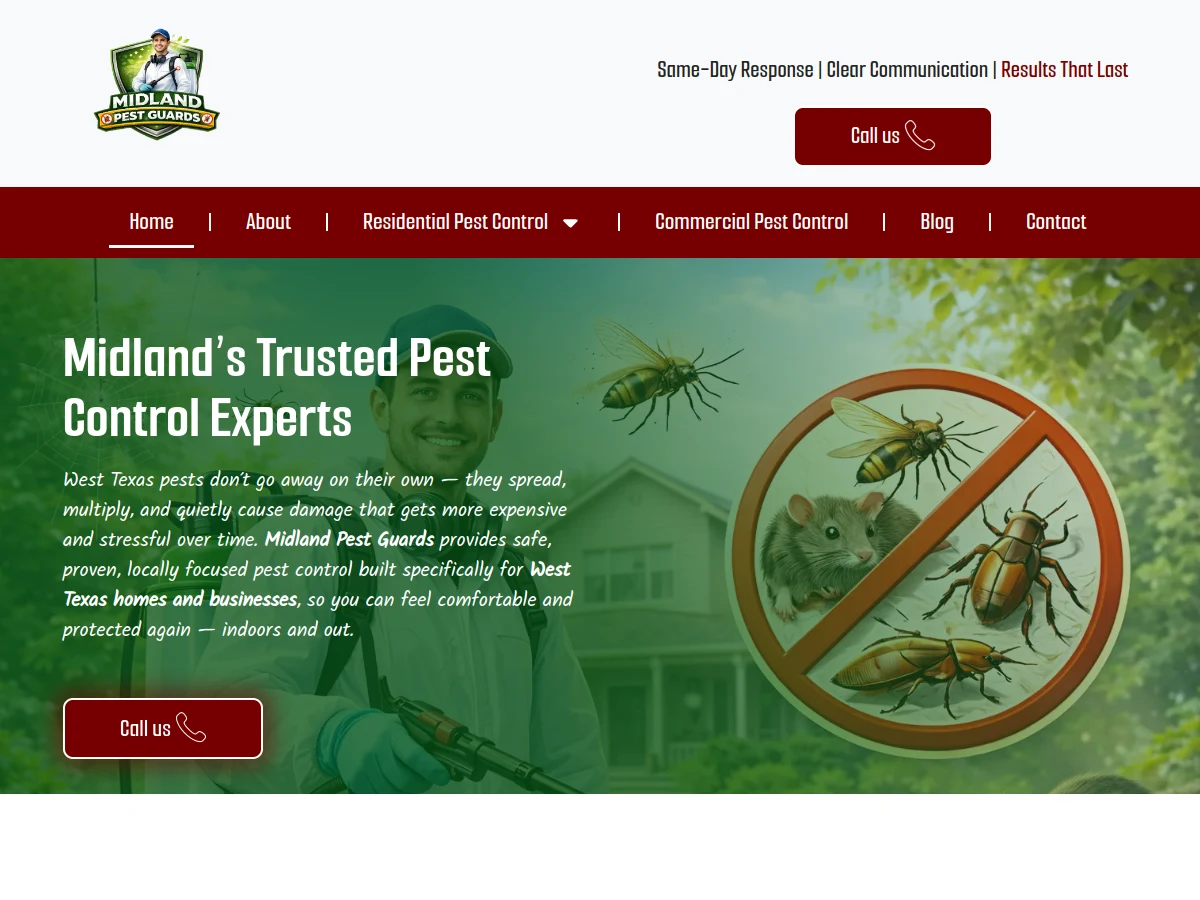 Midland Pest Guards homepage screenshot