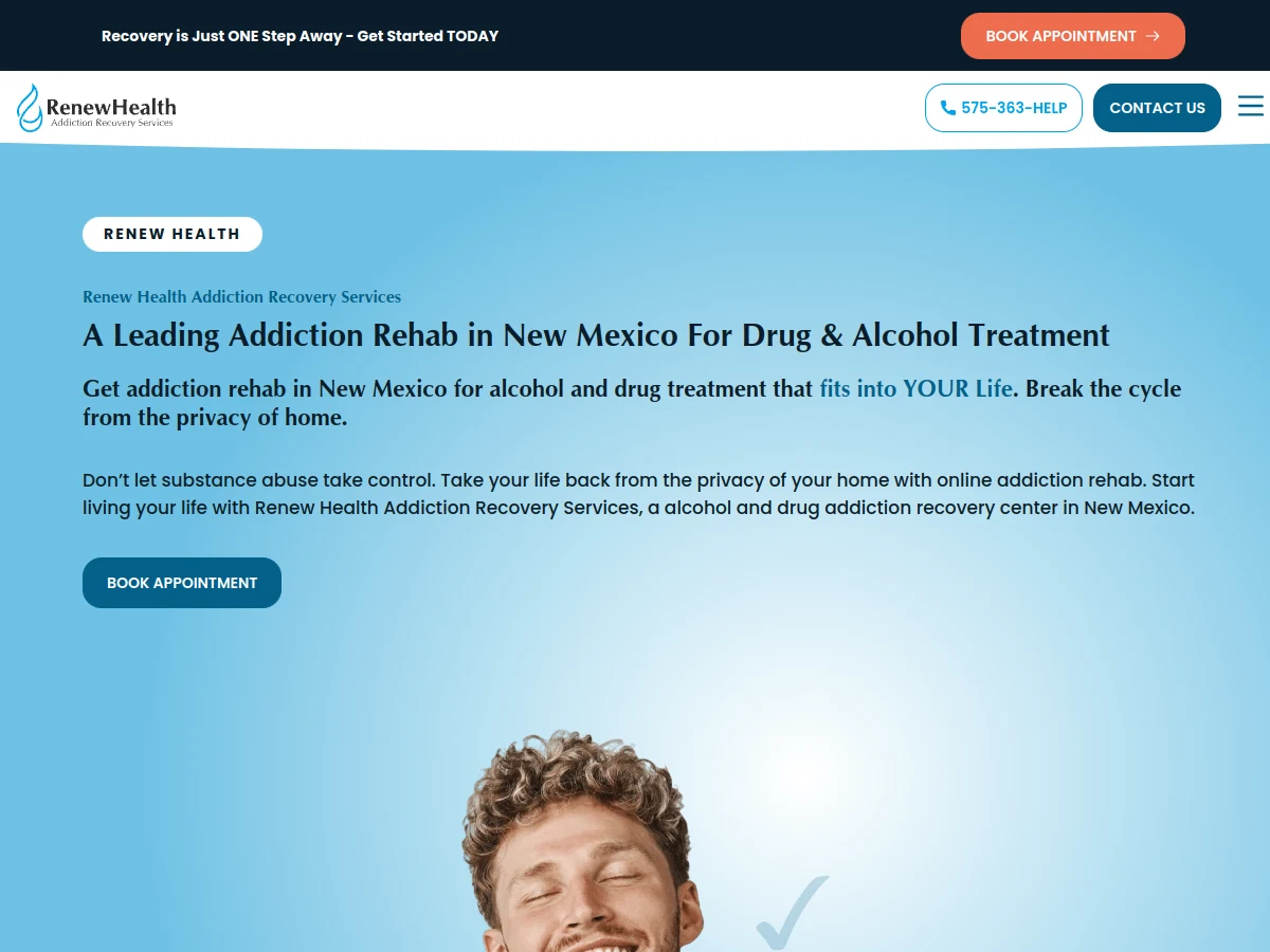 Renew Health homepage screenshot